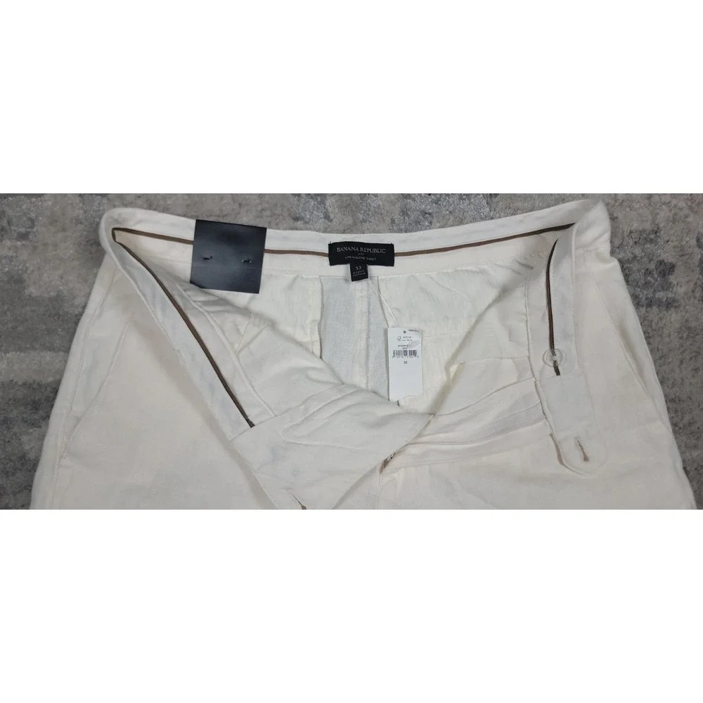 NWT Banana Republic Men's Cream Linen Blend Slim Fit 7